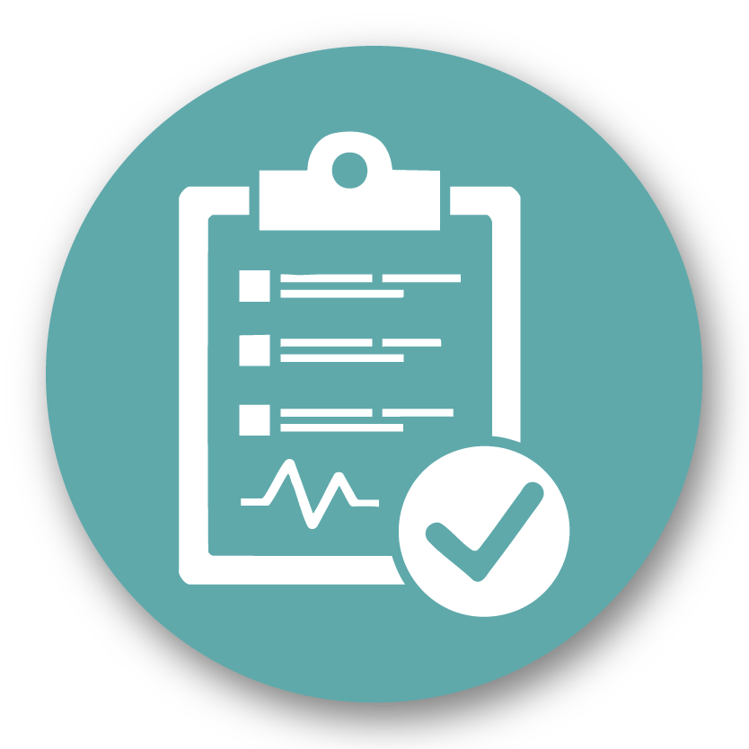 Ícono de diagnóstico y verificación